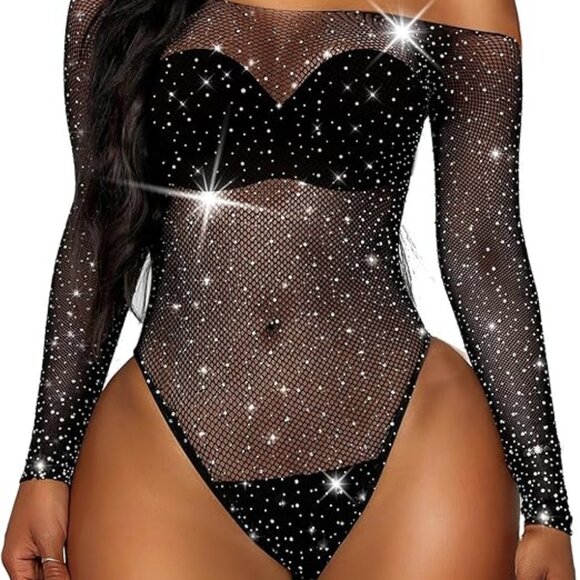 RS LOVE Sparkling FishnetTeddy - Picture 1 of 4